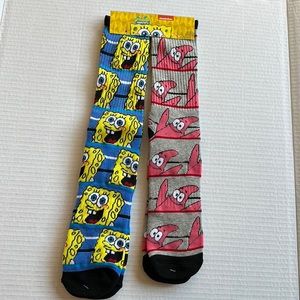 2 pairs Novelty Sponge Bob Square Pants and Patrick warm crew socks